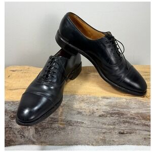 Allen Edmonds Park Avenue Mens 9 B Black Leather Cap Toe Oxford Dress Shoes